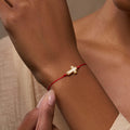Faithful Abundance Cross Mother of Pearl Red String Bracelet 2