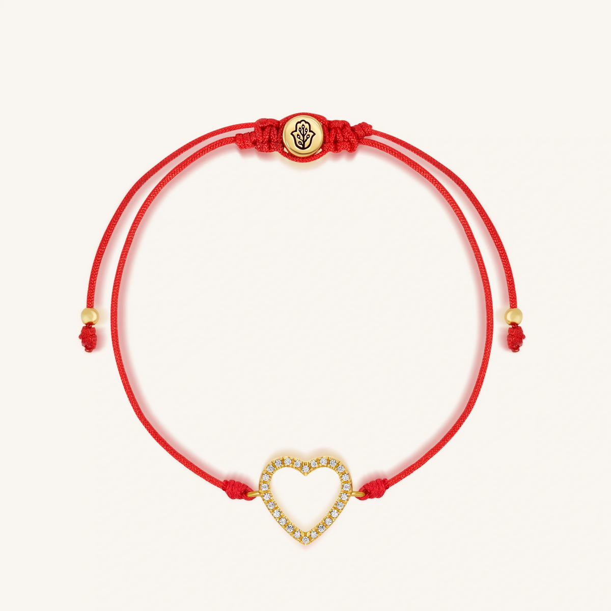 Enduring Affection Heart Red String Bracelet