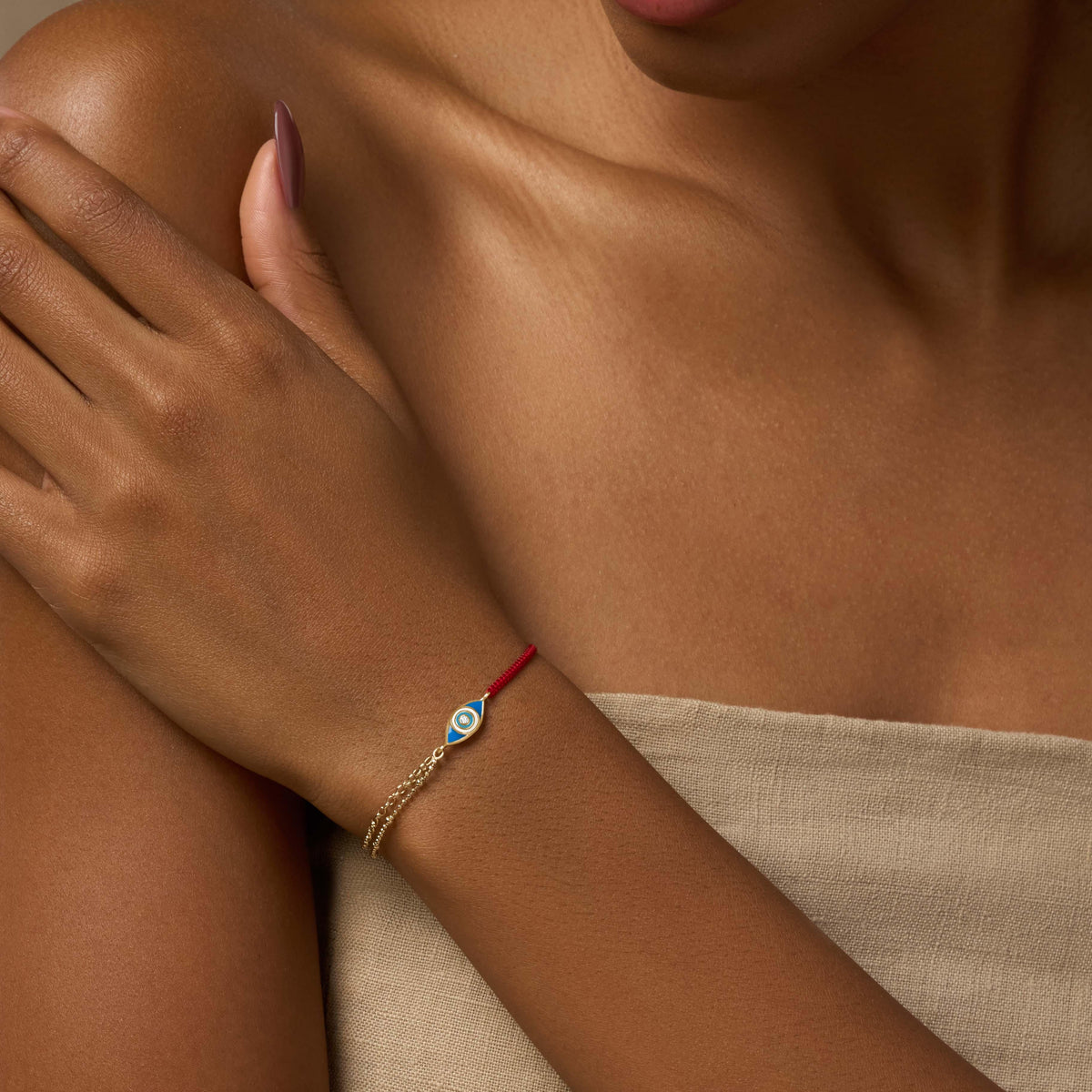 Positive Outcome Red String Evil Eye Charm Bracelet