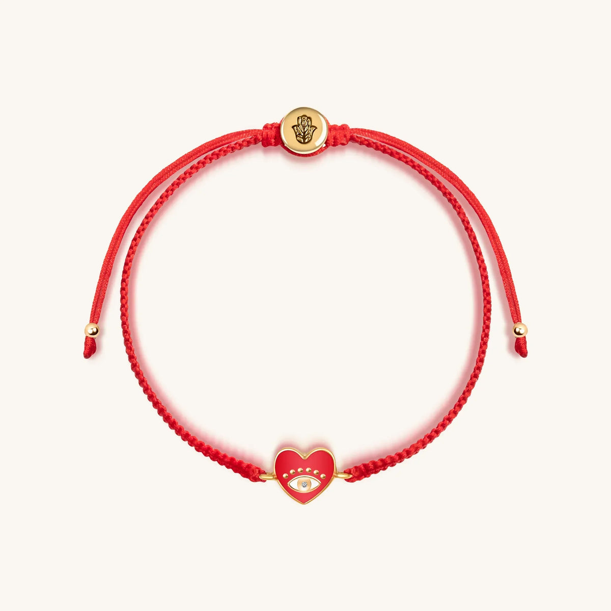 Devoted to Love Evil Eye Heart Charm Red String Bracelet
