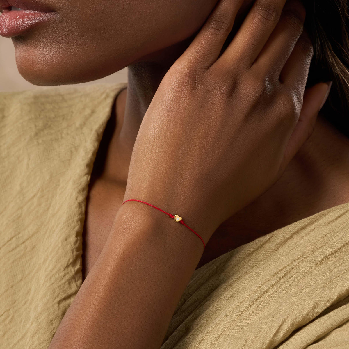 Boundless Freedom 14K Gold Heart Red String Bracelet