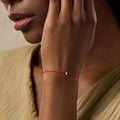 Reflected Grace 14K Gold Moon Red String Bracelet 2