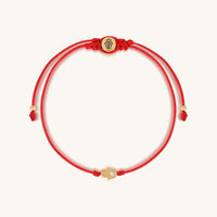 Uplifted Perspective 14K Gold Hamsa Hand Red String Bracelet