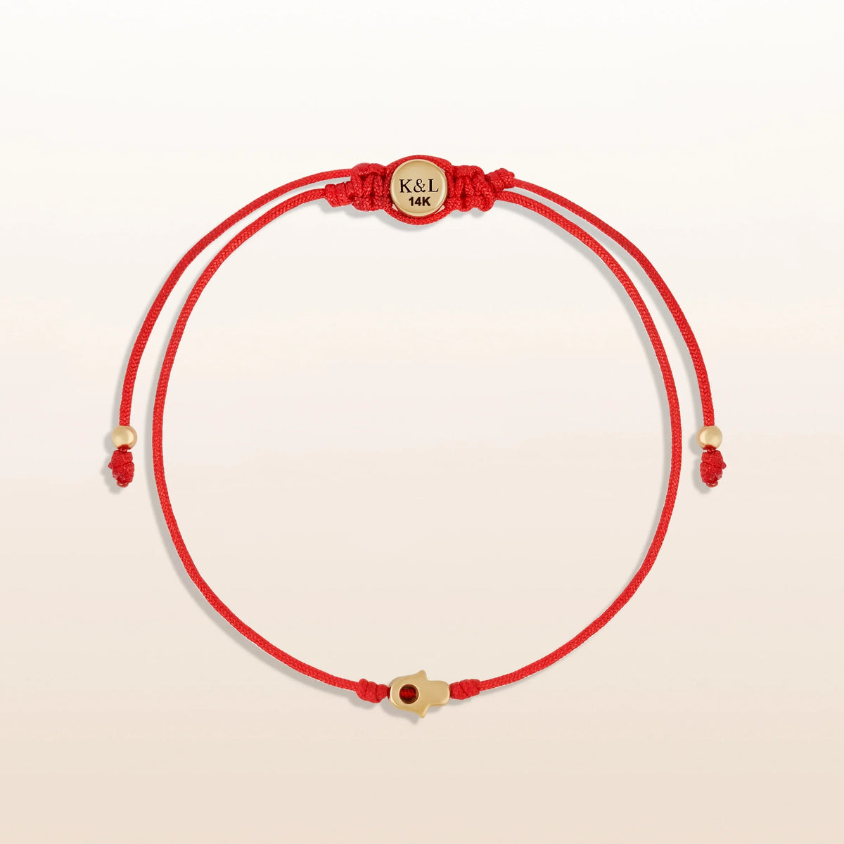 Uplifted Perspective 14K Gold Hamsa Hand Red String Bracelet