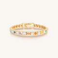 Cheerful Outlook Multi Color Enamel Mother of Pearl Bracelet 1