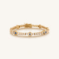 Warden of Peace Gold Evil Eye & Hamsa Tennis Bracelet 1