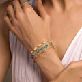 Abundant Clarity Turquoise Multi-Symbol Gold Bracelet 2