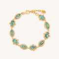 Deep Connections Turquoise Hamsa & Evil Eye Gold Bracelet 1