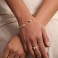 Celestial Direction Turquoise Moon & Star Gold Cuff Bracelet 2