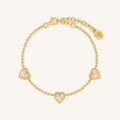 Heartfelt Gratitude Mother of Pearl Heart Gold Bracelet 1