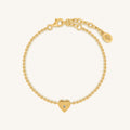Sweetheart Energy Diamond Heart Charm Gold Bracelet 1
