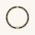 Fierce Spirit Tiger's Eye Labradorite Pyrite Triple Protection Bracelet Stack 4