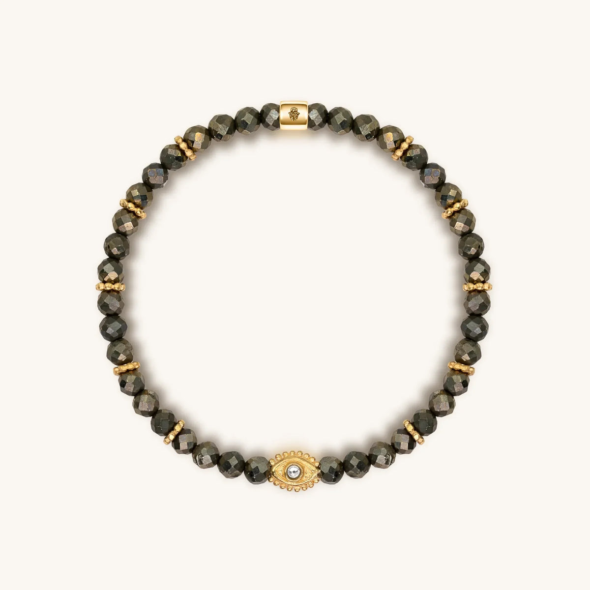 Fierce Spirit Tiger's Eye Labradorite Pyrite Triple Protection Bracelet Stack