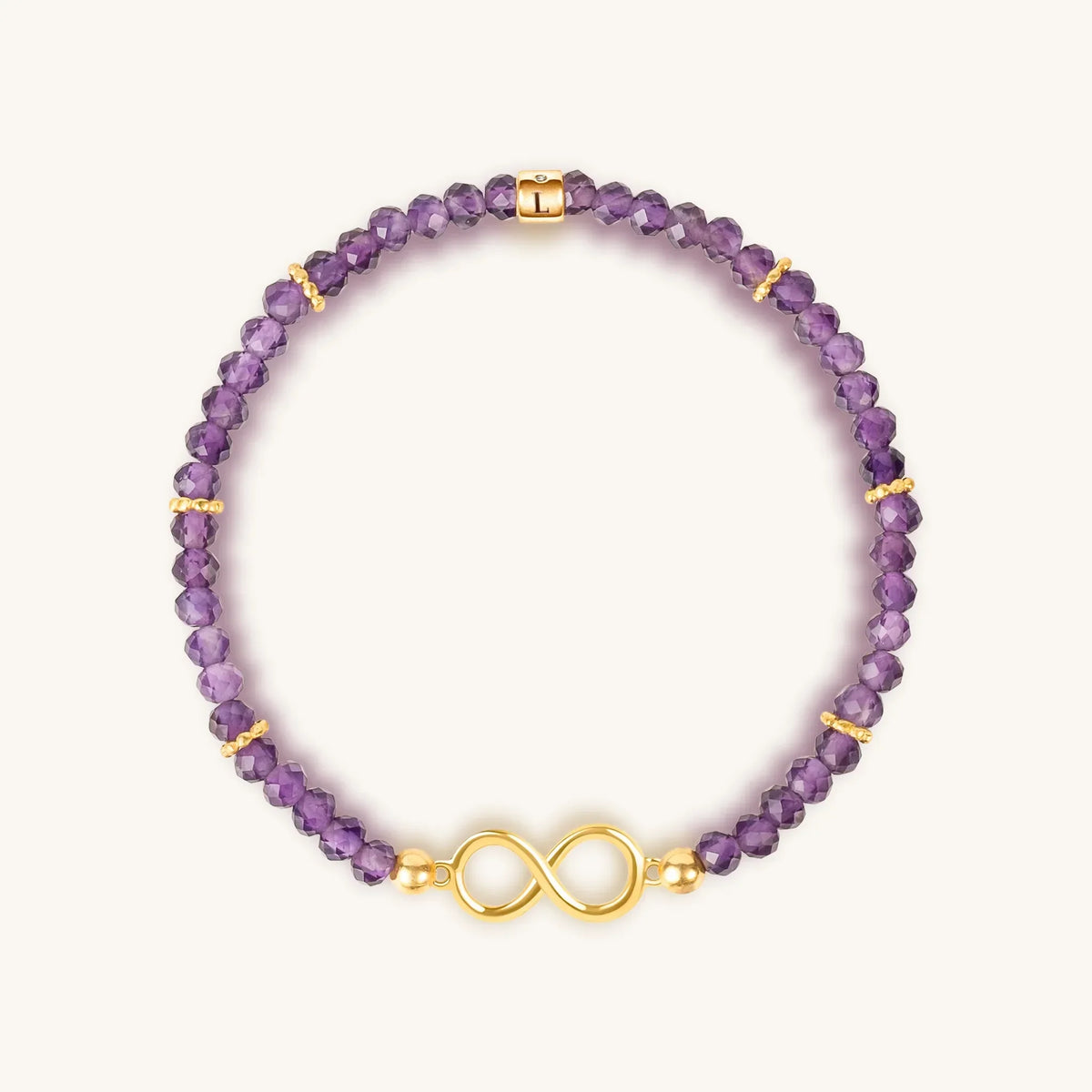 Eternal Bliss Amethyst Infinity Charm Bracelet