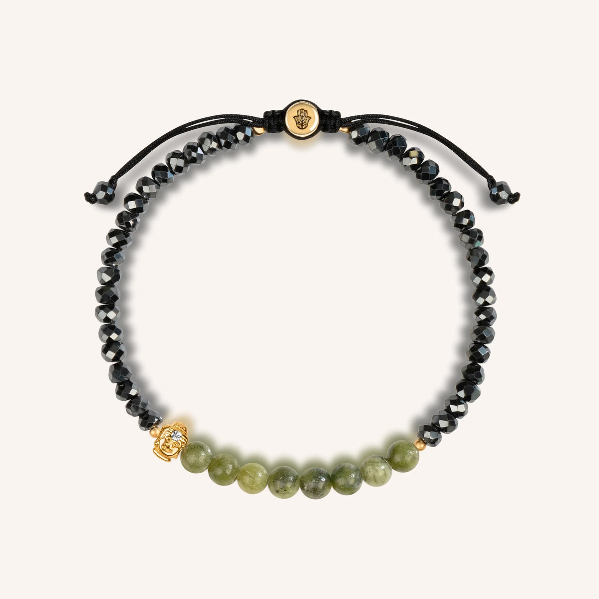 Enlightened Approach Jade Buddha Hematite Luck Bracelet