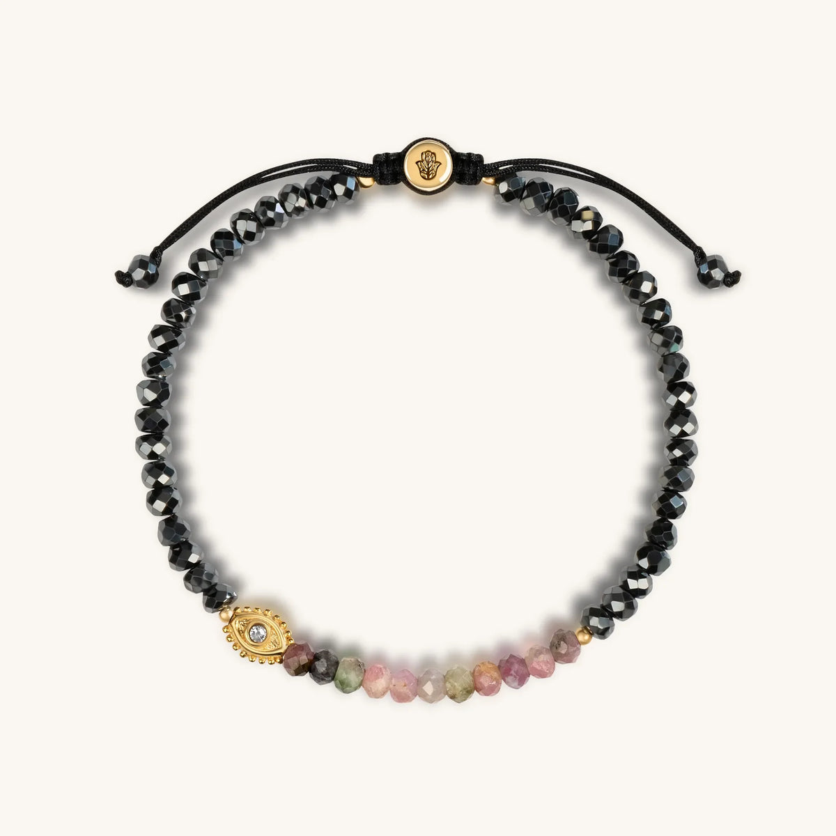 Grounded in Love Evil Eye Tourmaline Hematite Bracelet
