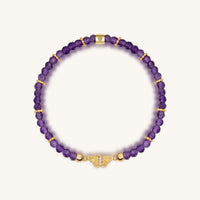 Spiritual Transformation Amethyst Butterfly Charm Bracelet