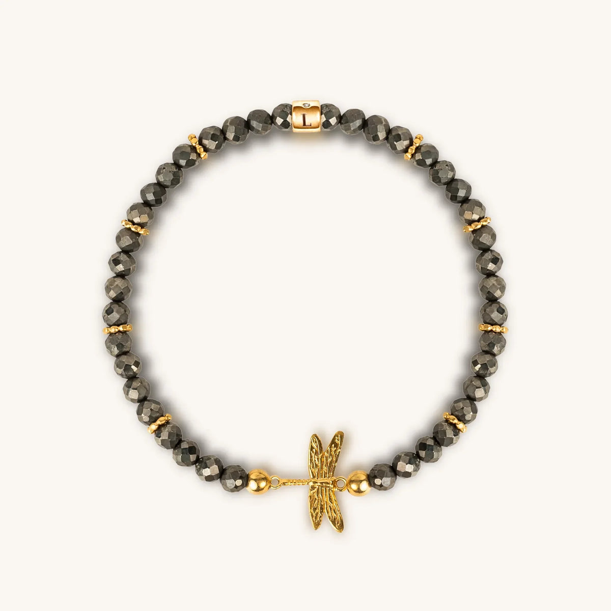 Emotional Maturity Pyrite Dragonfly Charm Bracelet
