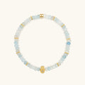 Soothing Warmth - Labradorite Moonstone Aquamarine Triple Summer Stack 4