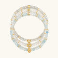 Soothing Warmth - Labradorite Moonstone Aquamarine Triple Summer Stack 1