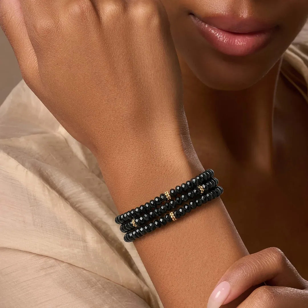 Eternal Strength Black Onyx Infinity Wrap Bracelet