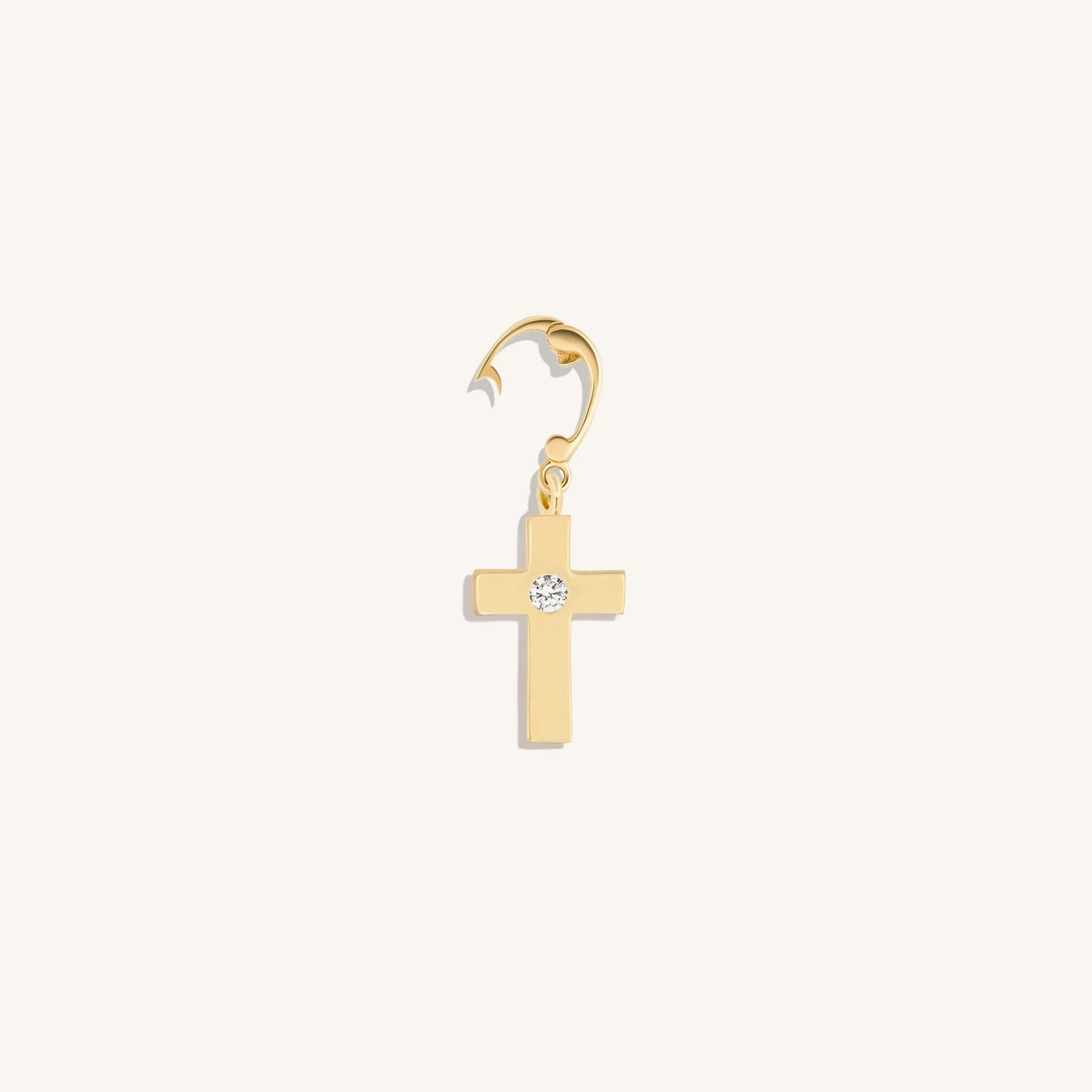 Gleaming Faith Gold Cross Charm