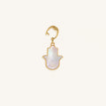 Effortless Manifestation Hamsa Mother of Pearl Engravable Charm 3
