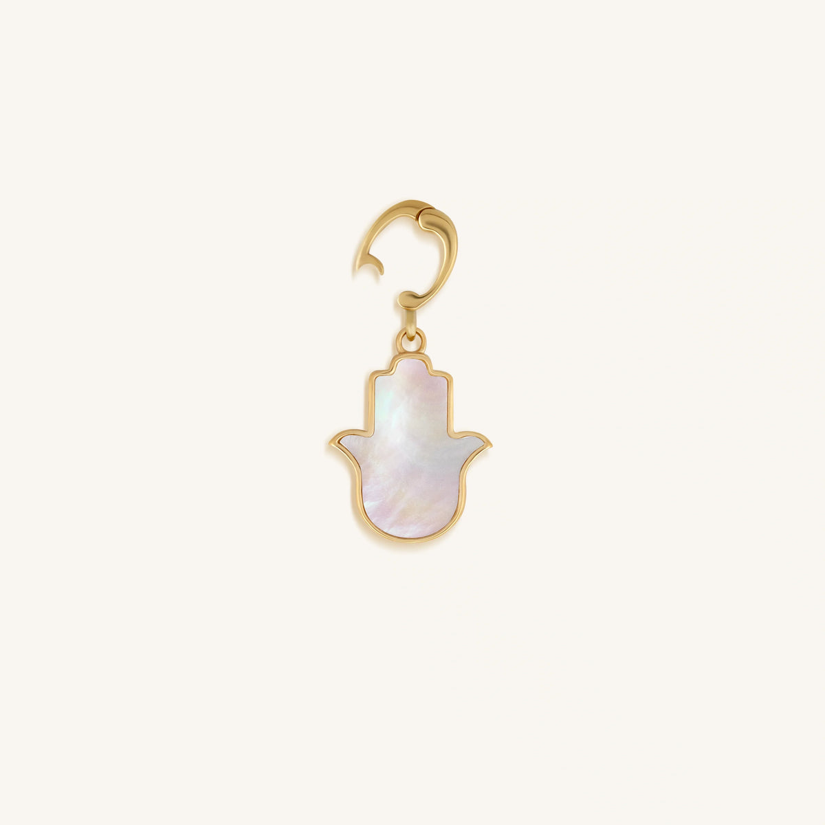Effortless Manifestation Hamsa Mother of Pearl Engravable Charm