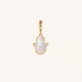 Effortless Manifestation Hamsa Mother of Pearl Engravable Charm 1