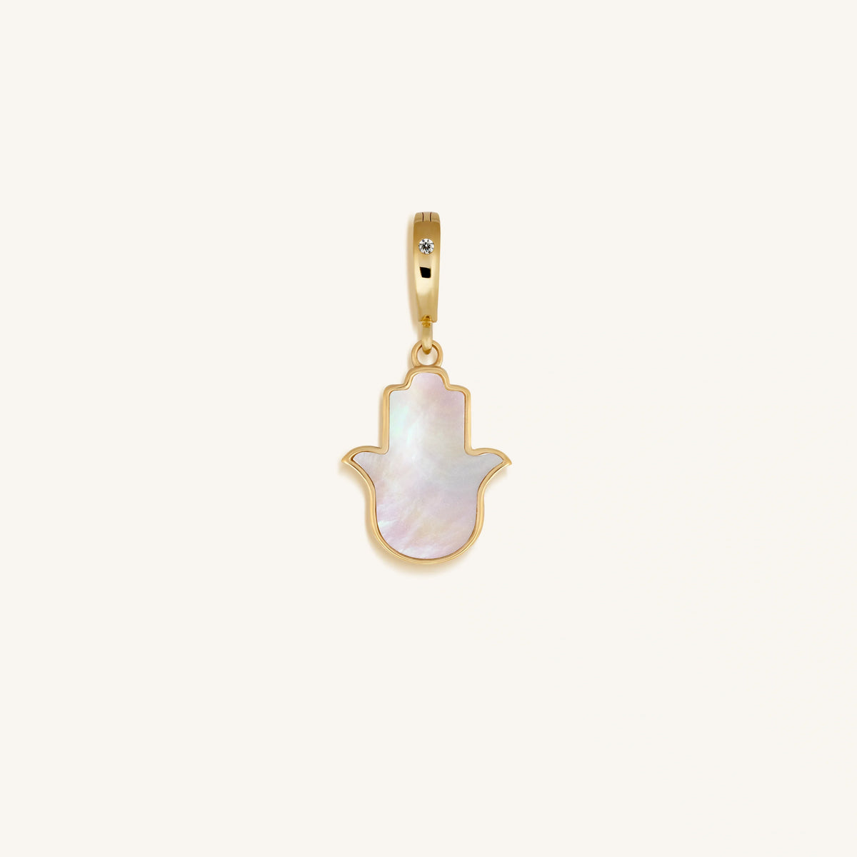 Effortless Manifestation Hamsa Mother of Pearl Engravable Charm