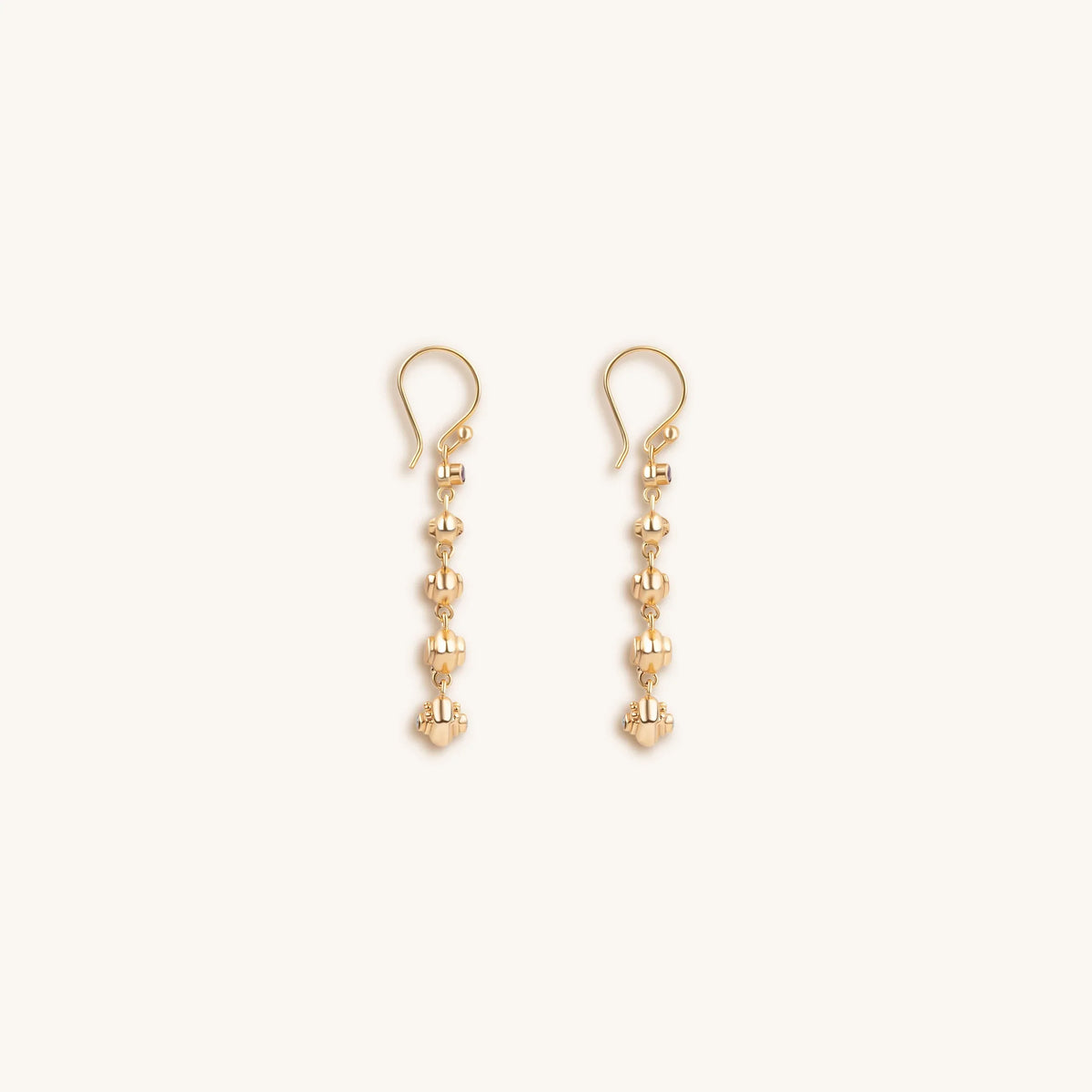 Essential Divinity - Multi Symbol Amethyst Drop Earrings