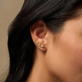 Expanded Awareness Gold Evil Eye Climber Earrings 2