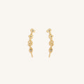 Divinely Guided Multi Symbol Climber Gold Earrings 1