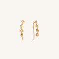 Divinely Guided Multi Symbol Climber Gold Earrings 3