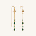Peaceful Perspective Lotus Jade Drop Gold Earrings 1