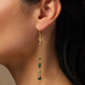 Peaceful Perspective Lotus Jade Drop Gold Earrings 2