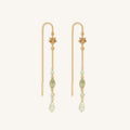Renewed Purpose Lotus Aquamarine Drop Gold Earrings 1