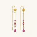 Zen Mindset Tourmaline Butterfly Gold Drop Earrings 1