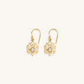 Divine Existence Gold Lotus Moonstone Earrings 1