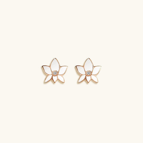 Lush Virtue Lotus Flower Stud Earrings