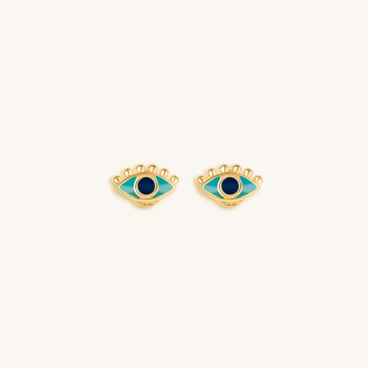 Highest Frequency - Blue Enamel Evil Eye Stud Earrings