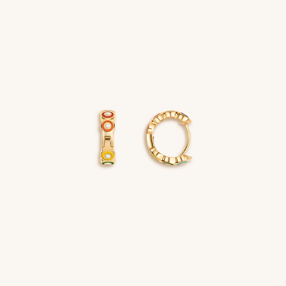 Aligned in Balance Multicolor Enamel Chakra Hoop Earrings