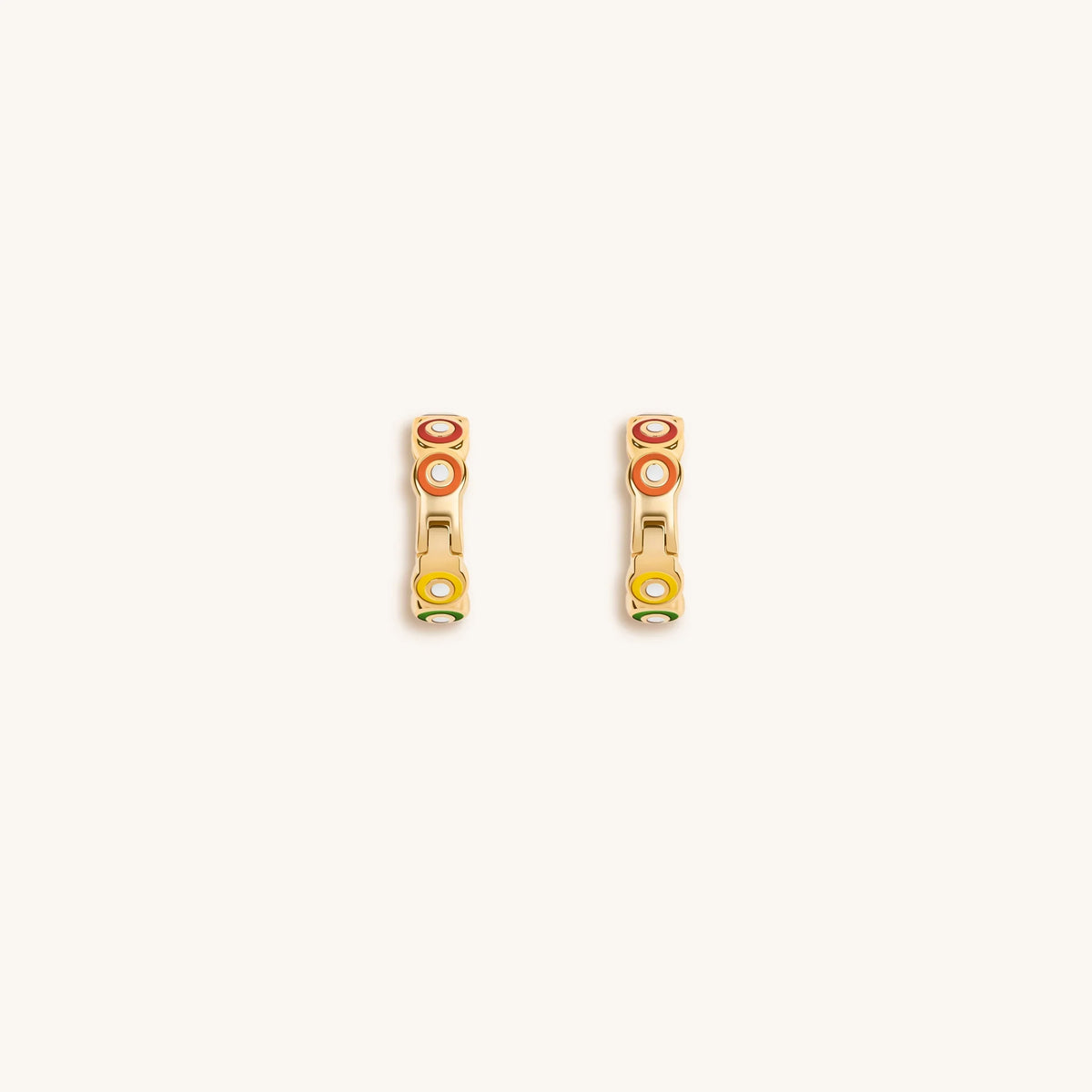 Aligned in Balance Multicolor Enamel Chakra Hoop Earrings
