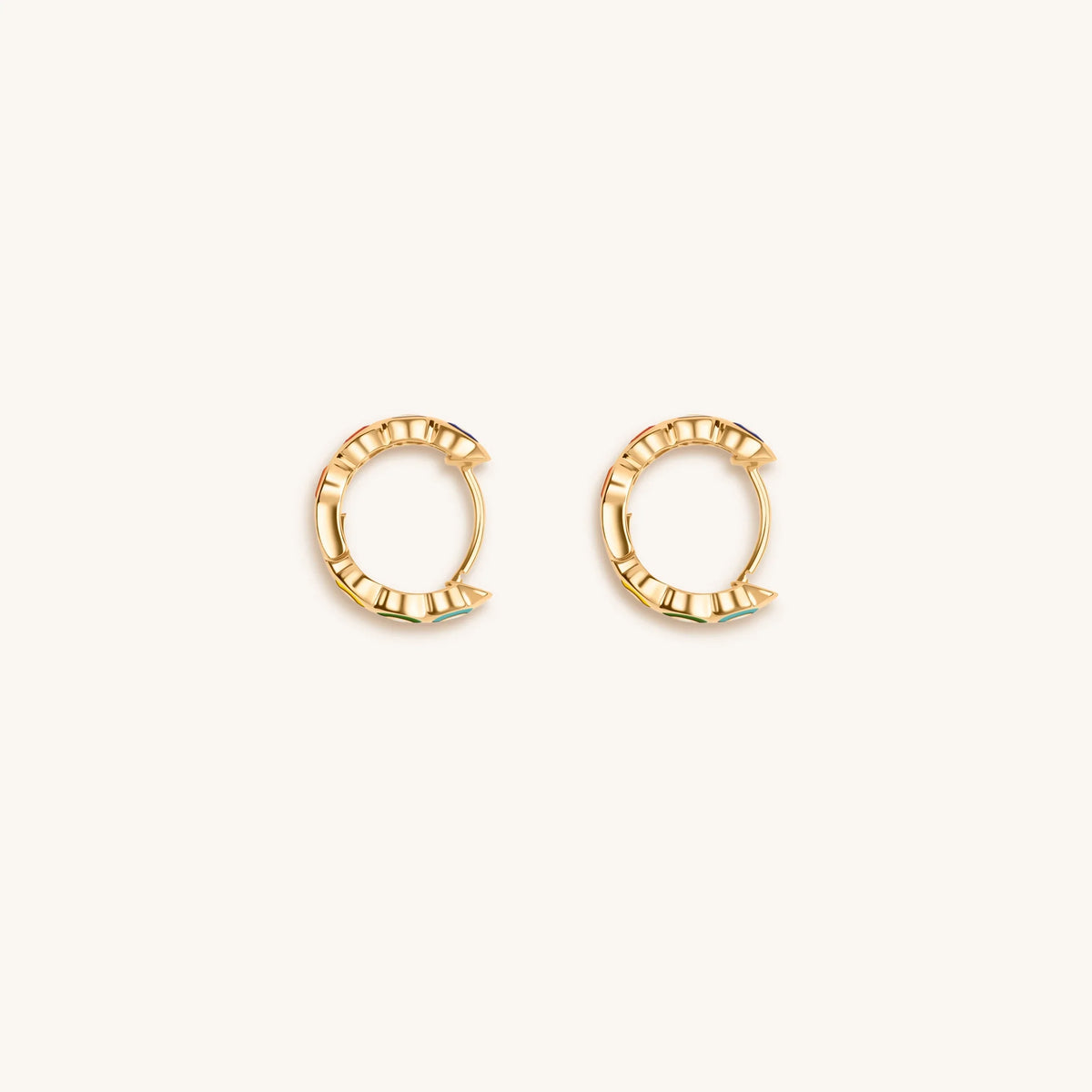 Aligned in Balance Multicolor Enamel Chakra Hoop Earrings