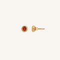 Crimson Guardian Ruby Jade July Birthstone Evil Eye Gold Stud Earrings 3