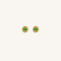 Dawn Sentinel Peridot August Birthstone Evil Eye Gold Stud Earrings 1