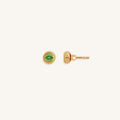 Dawn Sentinel Peridot August Birthstone Evil Eye Gold Stud Earrings 3