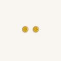Solar Guard Citrine November Birthstone Evil Eye Gold Stud Earrings 1