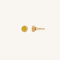 Solar Guard Citrine November Birthstone Evil Eye Gold Stud Earrings 3