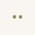 Guardian’s Whisper Turquoise December Birthstone Evil Eye Gold Stud Earrings 1